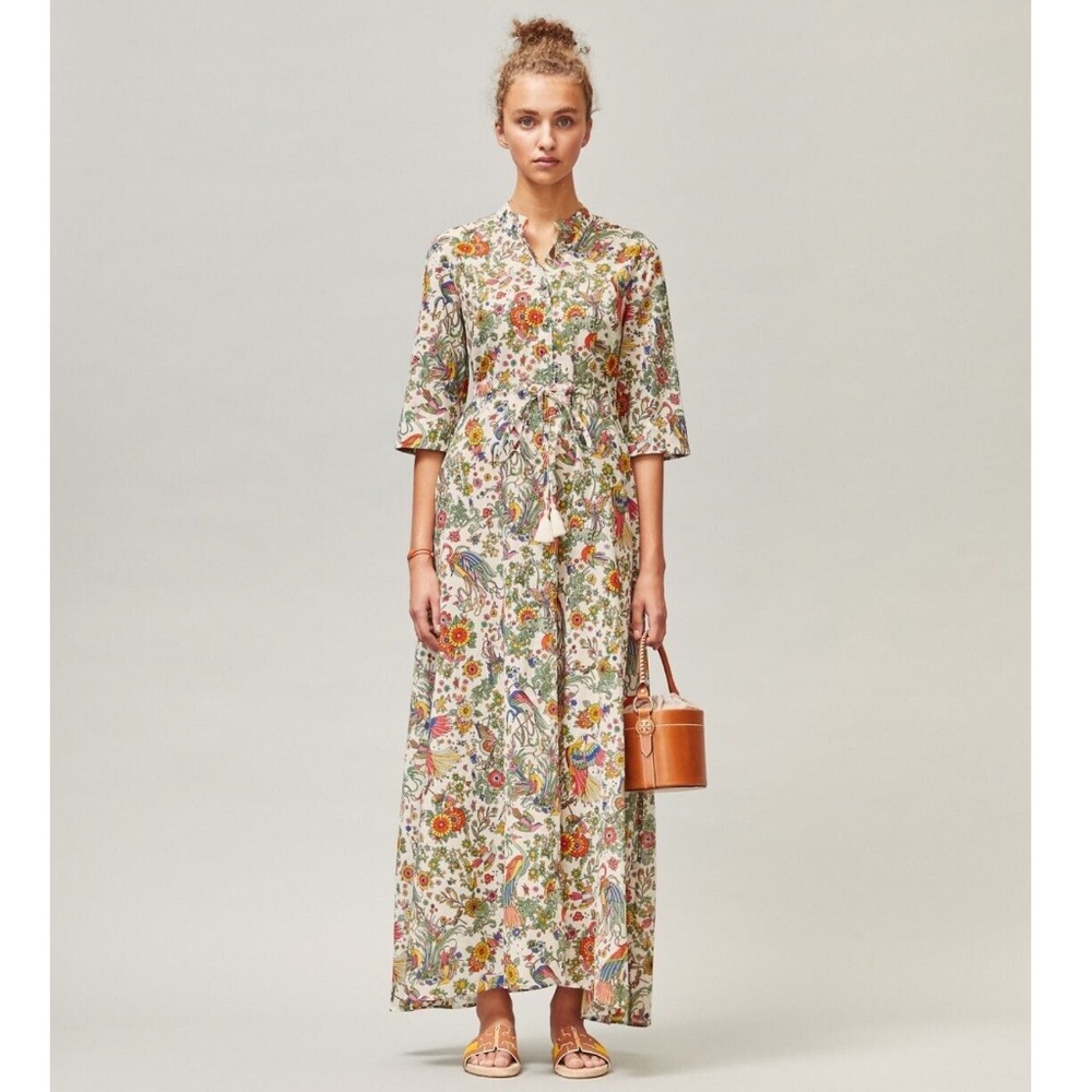 Tory Burch Printed ShirtDress Dress XS Promised Land Cover Up $448 - Picture 1 of 9